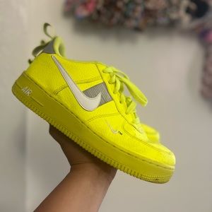 Nike low air shoes neon yellow